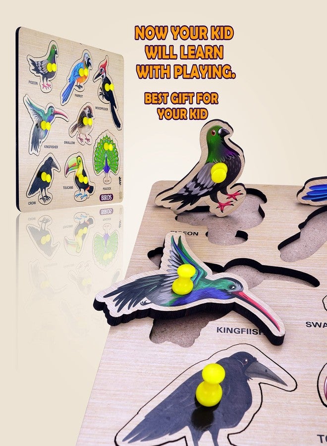 HIGHROOF® Kids Fort Pre Nursery Educational Jigsaw Puzzles for Adults Kids Learning Toys Kit Board Game 3 pcs Set of Animals Birds & Human Body Parts Educational Toy - Image 4